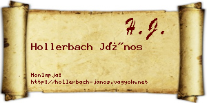 Hollerbach János névjegykártya